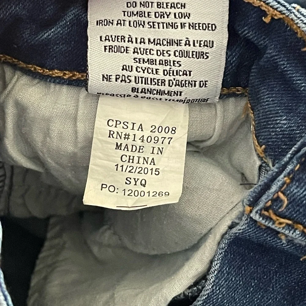 Hudson distressed dark wash cuffed jeans